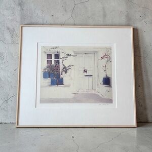 Vintage Framed “Santorini Doorway” Framed Photograph Print Vern Clevenger 1990